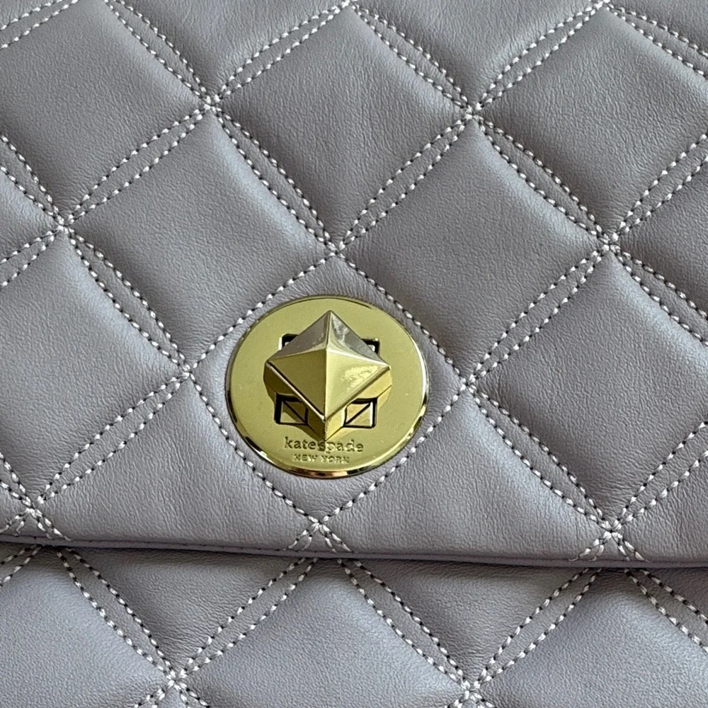 NWT Kate Spade Lilac Frost Natalia Quilted Square Leather Crossbody Bag